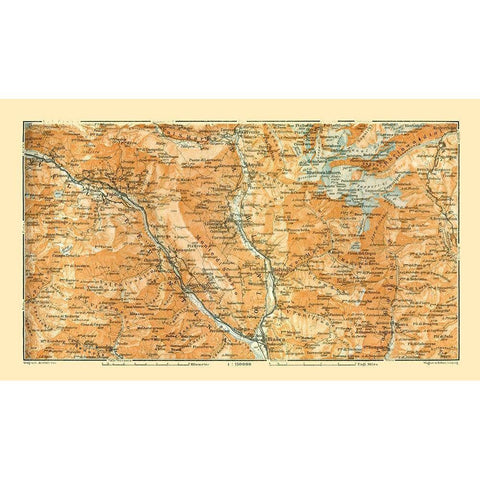 Sobrio Region Switzerland - Baedeker 1921 White Modern Wood Framed Art Print by Baedeker