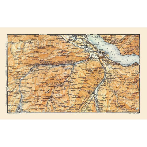 Zweisimmen Switzerland - Baedeker 1921 White Modern Wood Framed Art Print by Baedeker