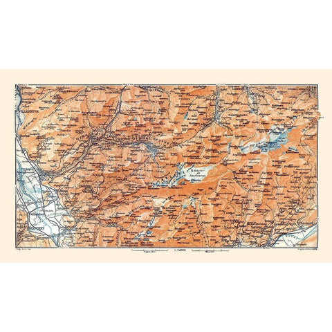 Diablerets Region Switzerland - Baedeker 1921 White Modern Wood Framed Art Print by Baedeker