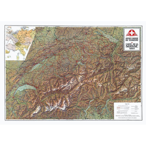 Switzerland - 1921 White Modern Wood Framed Art Print by Suisse