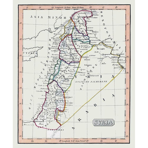 Middle East Syria - Fenner 1830 Gold Ornate Wood Framed Art Print with Double Matting by Fenner