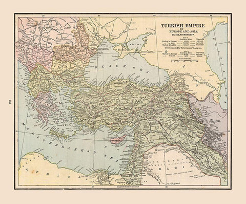 Turkish Empire - Cram 1888 White Modern Wood Framed Art Print with Double Matting by Cram