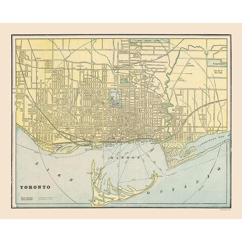 Toronto - Cram 1892 Black Modern Wood Framed Art Print by Unknown