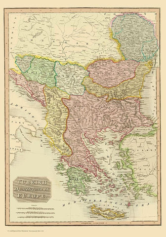 Europe Turkey - Thomson 1815 White Modern Wood Framed Art Print with Double Matting by Thomson