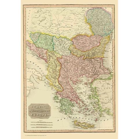 Europe Turkey - Thomson 1815 Gold Ornate Wood Framed Art Print with Double Matting by Thomson