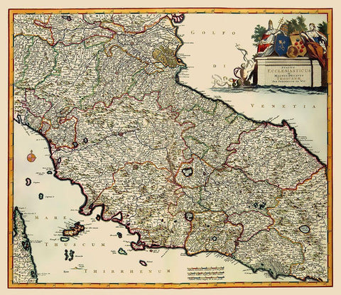 Tuscany Region Italy - De Wit 1688 White Modern Wood Framed Art Print with Double Matting by De Wit