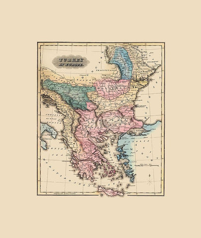 Europe Turkey - Lucas 1823 White Modern Wood Framed Art Print with Double Matting by Lucas