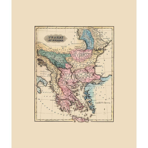 Europe Turkey - Lucas 1823 White Modern Wood Framed Art Print by Lucas