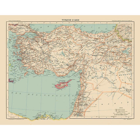 Asia Turkey - Schrader 1908 White Modern Wood Framed Art Print by Schrader