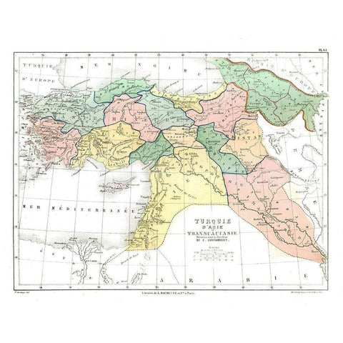 Asia Turkey - Cortambert 1880 Black Modern Wood Framed Art Print by Cortambert