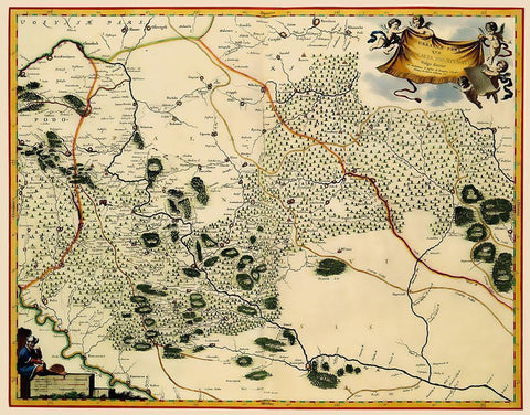 Ukraine - Blaeu 1662 White Modern Wood Framed Art Print with Double Matting by Blaeu