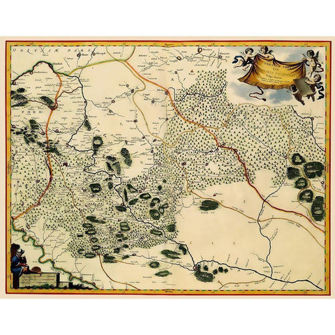 Ukraine - Blaeu 1662 White Modern Wood Framed Art Print by Blaeu