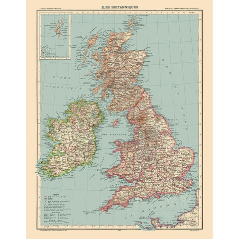 British Isles Great Britain Ireland - Schrader Black Modern Wood Framed Art Print with Double Matting by Schrader