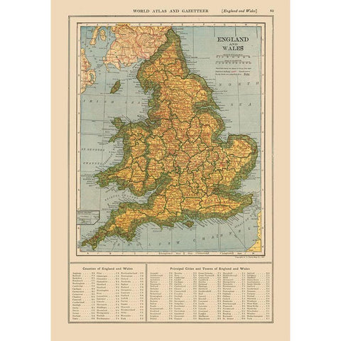 England Wales - Reynold 1921 White Modern Wood Framed Art Print by Reynold