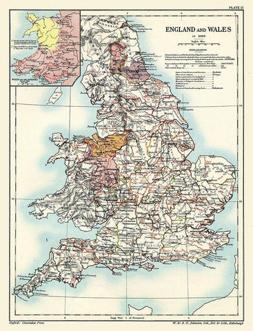 England Wales 1086 - Poole 1902 Black Ornate Wood Framed Art Print with Double Matting by Poole