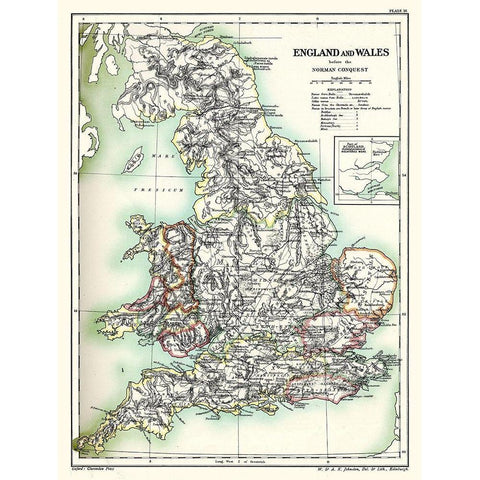 Norman Conquest England Wales - Poole 1902 Black Modern Wood Framed Art Print with Double Matting by Poole