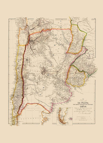 South America - Arrowsmith 1844 White Modern Wood Framed Art Print with Double Matting by Arrowsmith