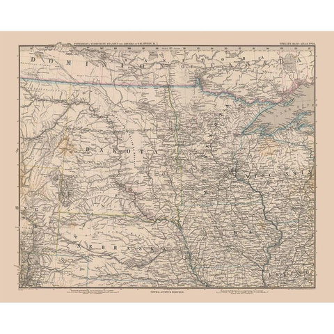 Midwest - Stielers  1885 Gold Ornate Wood Framed Art Print with Double Matting by Stielers