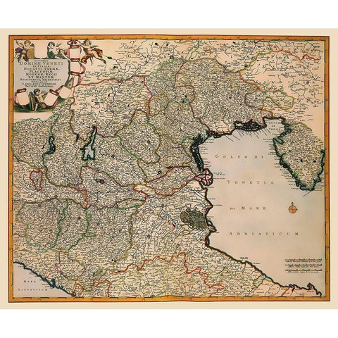 Venice Region Italy - De Wit 1688 Black Modern Wood Framed Art Print with Double Matting by De Wit