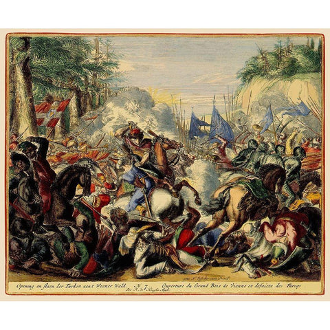 Vienna Austria Siege 7 - DeHooghe 1683 Black Modern Wood Framed Art Print by De Hooghe