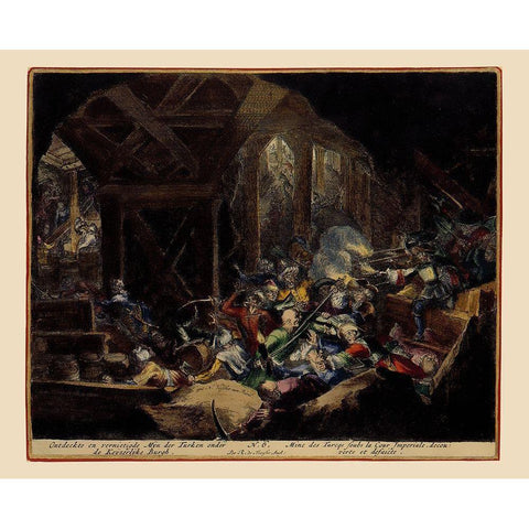 Vienna Austria Siege 8 - DeHooghe 1683 Black Modern Wood Framed Art Print by De Hooghe