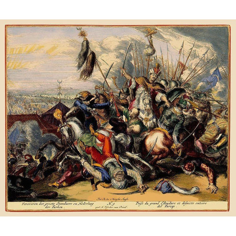 Vienna Austria Siege 10 - DeHooghe 1683 White Modern Wood Framed Art Print by De Hooghe