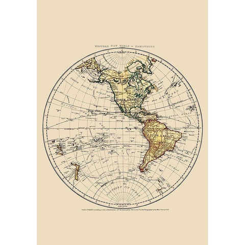 Western Hemisphere - Faden 1786 White Modern Wood Framed Art Print by Faden