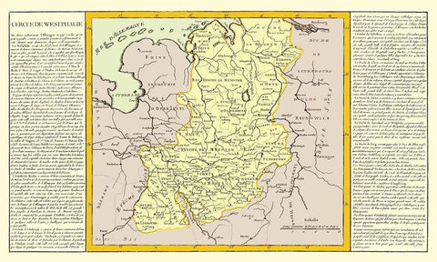 Westphalia Region Germany - Mondhare 1787 White Modern Wood Framed Art Print with Double Matting by Mondhare