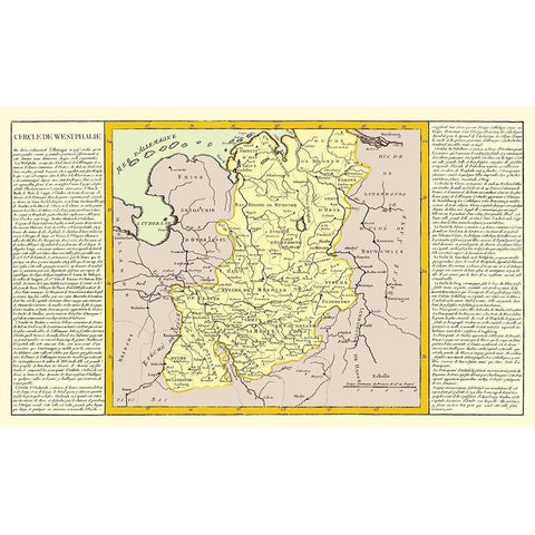 Westphalia Region Germany - Mondhare 1787 Black Modern Wood Framed Art Print by Mondhare