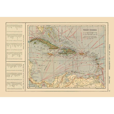 West Indies - Reynold 1921 Black Modern Wood Framed Art Print by Reynold