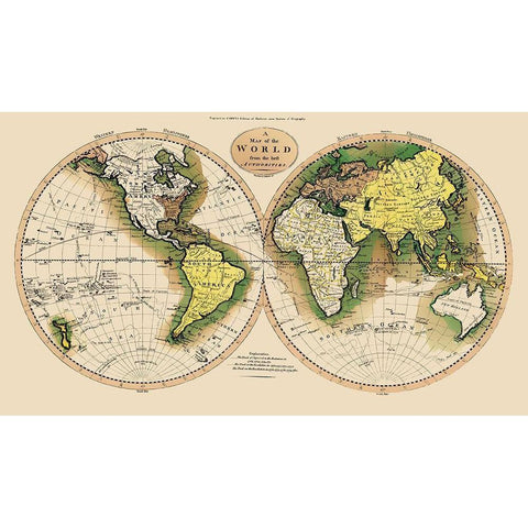 World - Carey 1795 White Modern Wood Framed Art Print by Carey