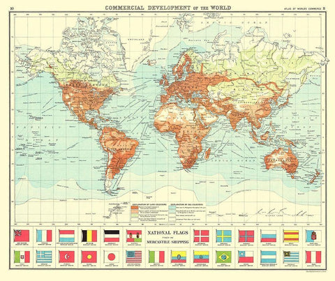 World Commercial Development - Newnes 1907 White Modern Wood Framed Art Print with Double Matting by Newnes