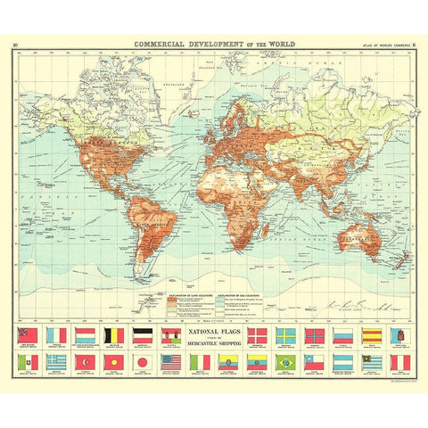 World Commercial Development - Newnes 1907 Black Modern Wood Framed Art Print by Newnes