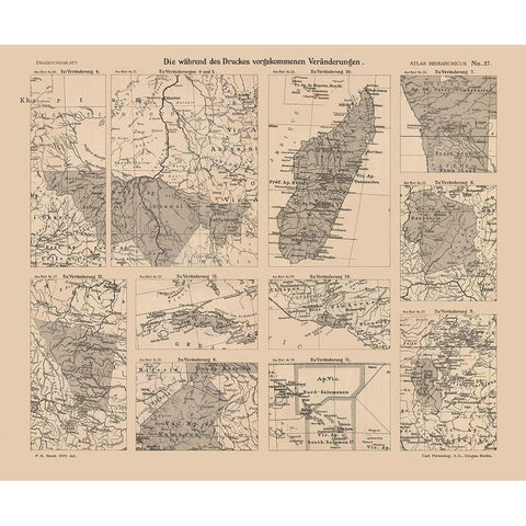 Changes in World - Streit 1913 Gold Ornate Wood Framed Art Print with Double Matting by Streit