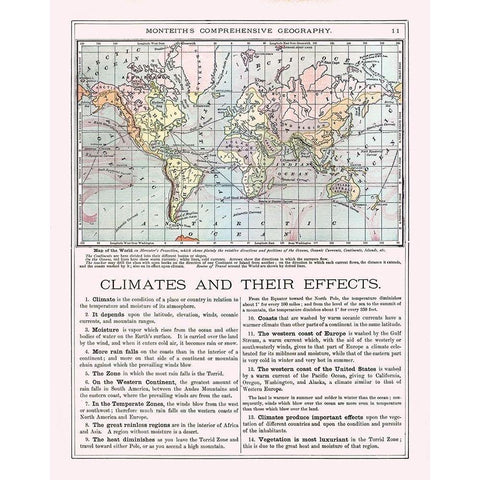 World - Monteith 1882 Black Modern Wood Framed Art Print with Double Matting by Monteith