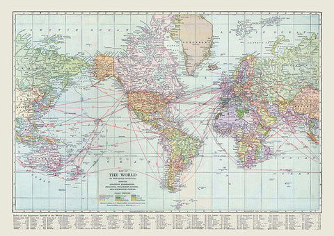 World - Reynold 1921 Black Ornate Wood Framed Art Print with Double Matting by Reynold