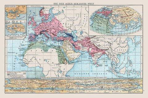 Ancient World - Droysen 1886 Black Ornate Wood Framed Art Print with Double Matting by Droysen