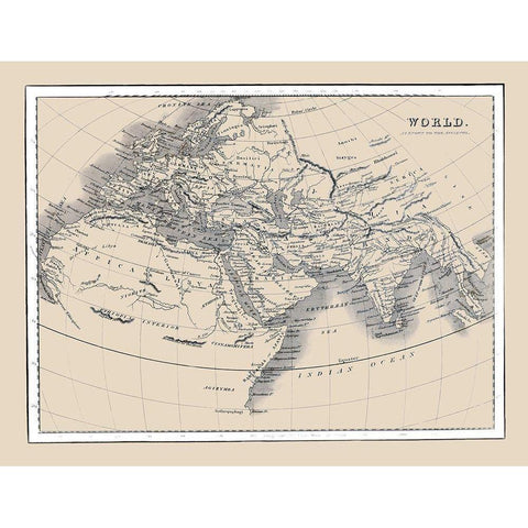 Ancient World - Oxford 1828 Black Modern Wood Framed Art Print by Oxford