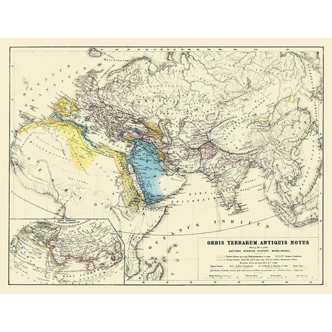 World as Known to Ancients - Kiepert 1903 White Modern Wood Framed Art Print by Kiepert