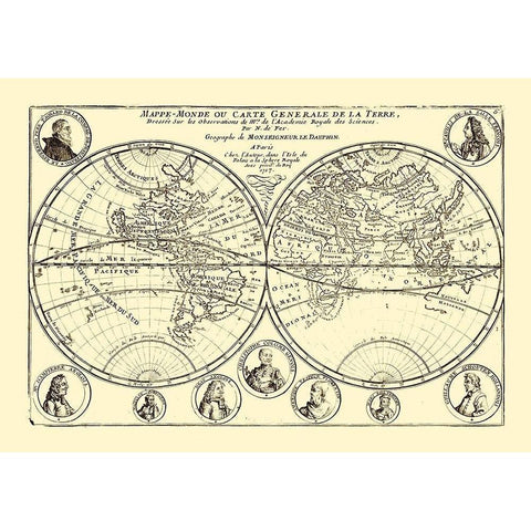 General World - Dauphin 1717 Black Modern Wood Framed Art Print with Double Matting by Dauphin