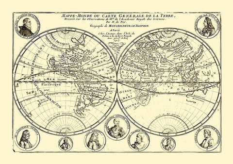 General World - Dauphin 1717 Black Ornate Wood Framed Art Print with Double Matting by Dauphin