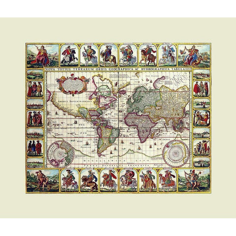 World - Piscator White Modern Wood Framed Art Print by Piscator