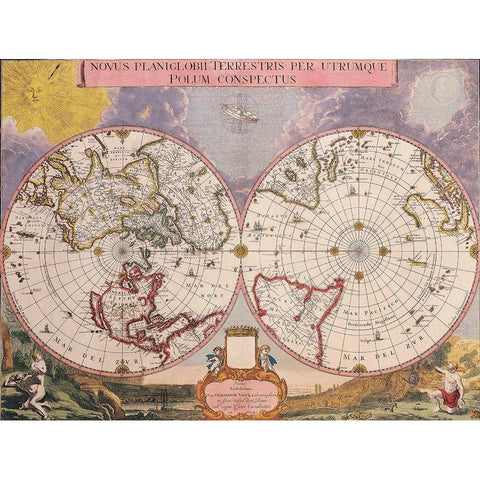 World - Valck White Modern Wood Framed Art Print by Valck