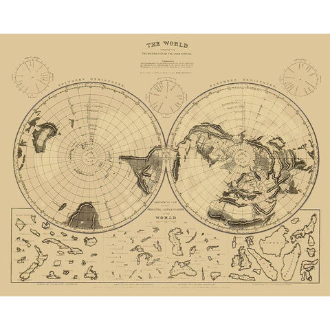 South Pole North Pole - 1855 White Modern Wood Framed Art Print by Unknown