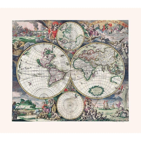 Western Eastern Hemispheres - Shagen White Modern Wood Framed Art Print by Shagen