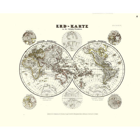 World - Meyer White Modern Wood Framed Art Print by Meyer