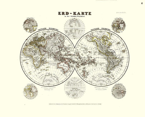 World - Meyer Black Ornate Wood Framed Art Print with Double Matting by Meyer