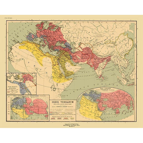 Ancient World - Kiepert White Modern Wood Framed Art Print by Kiepert