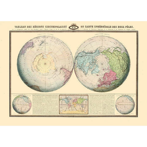 Polar Regions Gold Ornate Wood Framed Art Print with Double Matting by Unknown