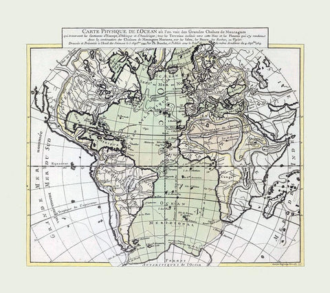Physical World - 1757 White Modern Wood Framed Art Print with Double Matting by Unknown